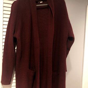 Maroon Long Cardigan
